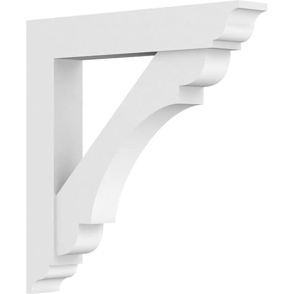 Ekena Millwork Standard Olympic Architectural Grade PVC Bracket with Traditional Ends, 3"W x 24"D x 24"H BKTP03X24X24OLY01 - main